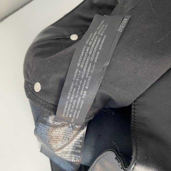 Zara Full Length Faux the '90s Leather Pants in Black High Waist Straight Leg 4 - Picture 11 of 11